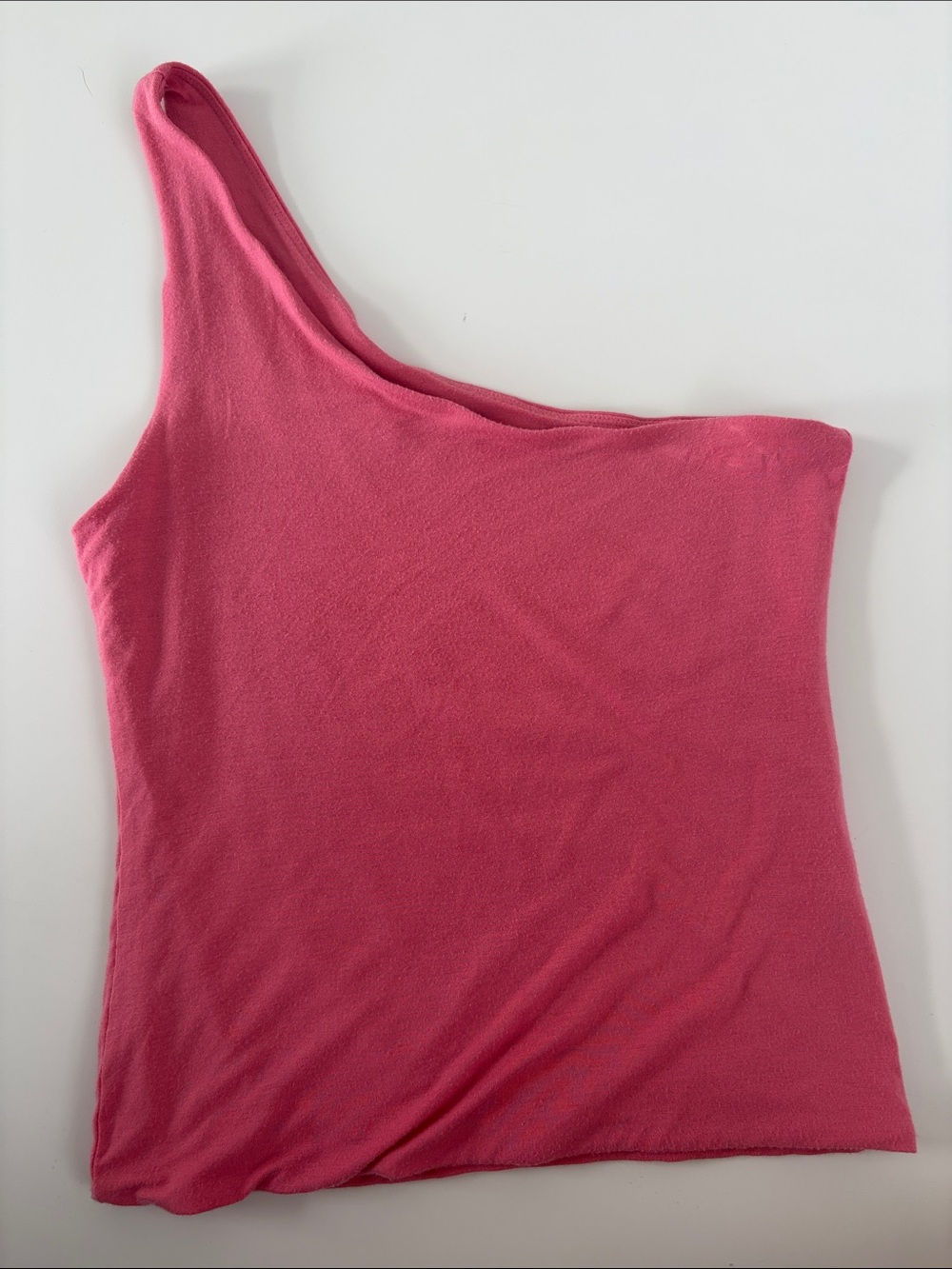 J.Crew One Shoulder Pink Modal Blend Knit Top Size Small Minimalist Stretch